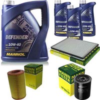 MANN-FILTER Inspektionspaket 8L Mannol Defender 10W-40 FüR Ford Maverick 2.7 Td