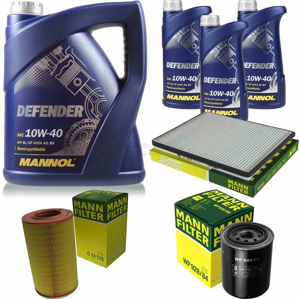 MANN-FILTER Inspektionspaket 8L Mannol Defender 10W-40 FüR Ford Maverick 2.7 Td-image