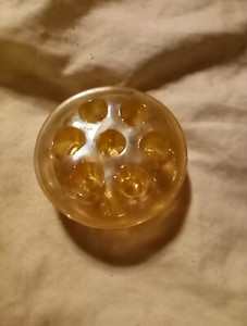 Vintage Light Amber Seven Hole Flower Frog