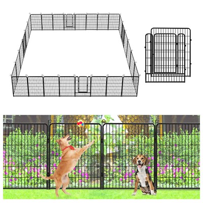 SQIREP 40inch Height Decorative Metal Garden Fence Animal Barrier No Dig Fence