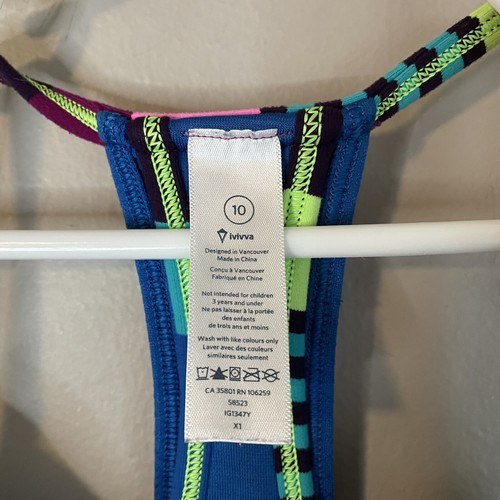 Ivivva by Lululemon Blue Double Dutch Tank Top Girls Size 6 - Picture 11 of 12