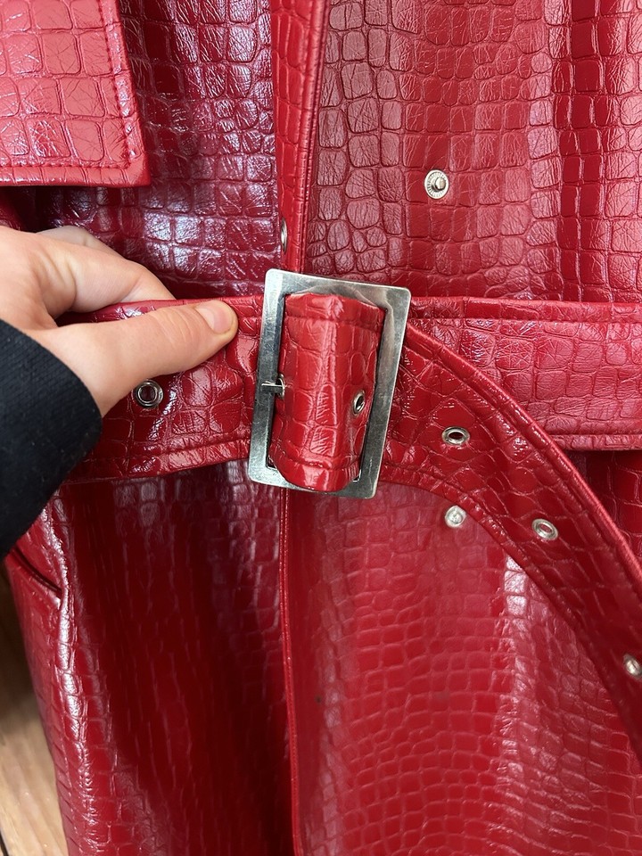 Rare Red Vinyl Croc Trench Coat eBay
