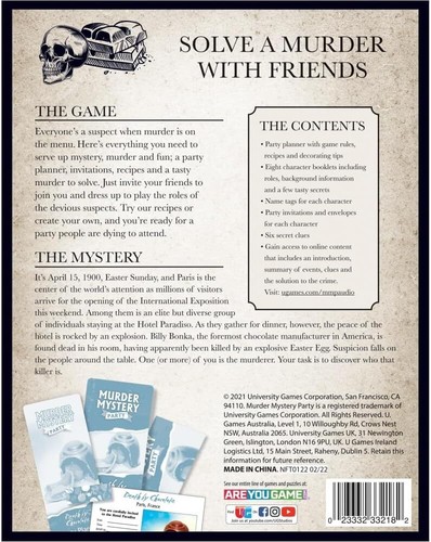 University Games Game - Death by Chocolate Murder Mystery Game for Adult - Picture 2 of 11