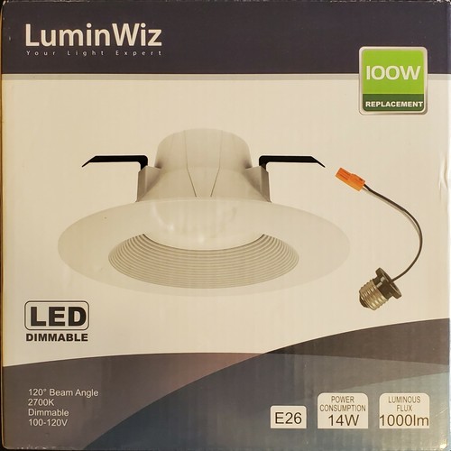 LED Recessed Lighting LuminWiz 5/6 inch Dimmable LED E26 NEW in Box - Picture 2 of 5