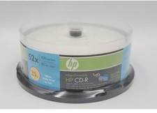 HP Blank 52X CD-R CDR 700MB Media white matte finish 25.