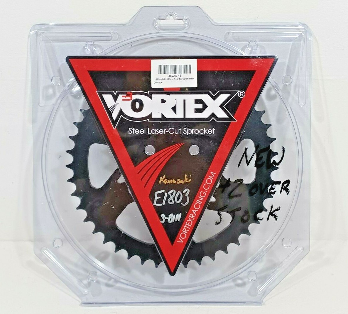 Vortex 45 Tooth 520 Pitch Steel Rear Sprocket For Kawasaki 452AS