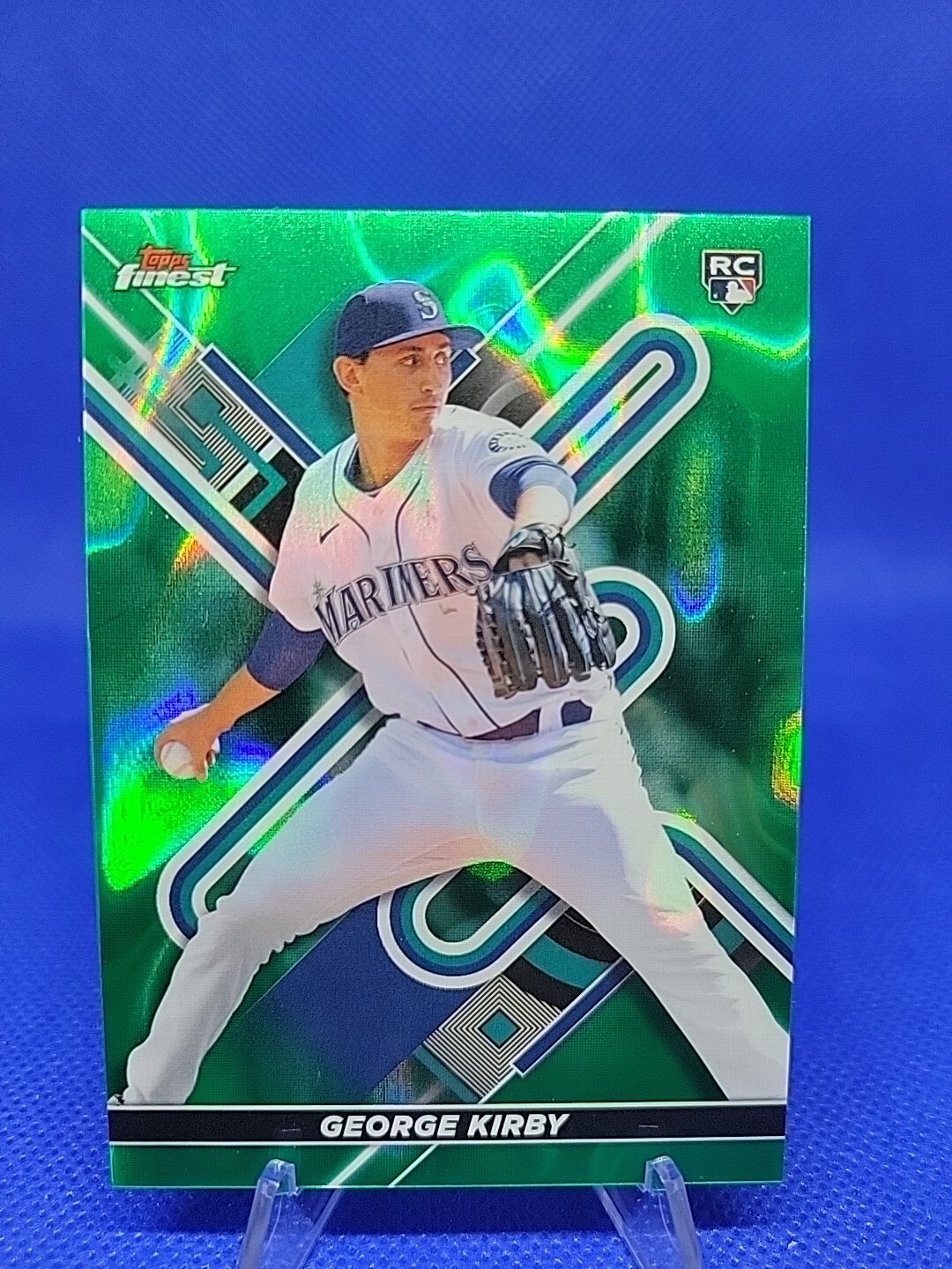 George Kirby 2022 Topps Finest Rookie Green Lava Refractor 79/99 Mariners 12