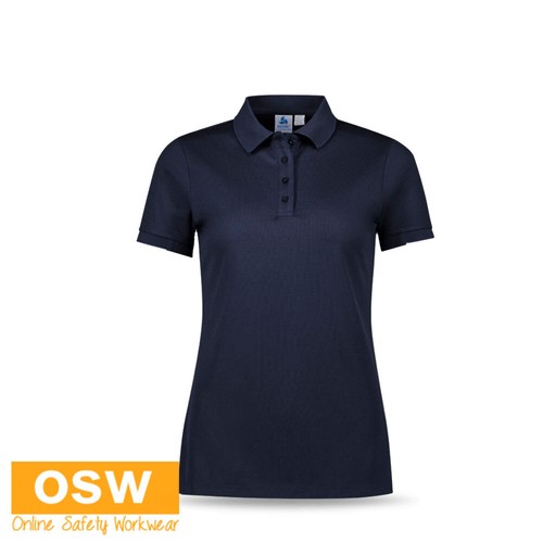5 X Womens Focus S/S Piping Placket Cotton-Backed Fabric Polo Shirt P313LS - Picture 26 of 27