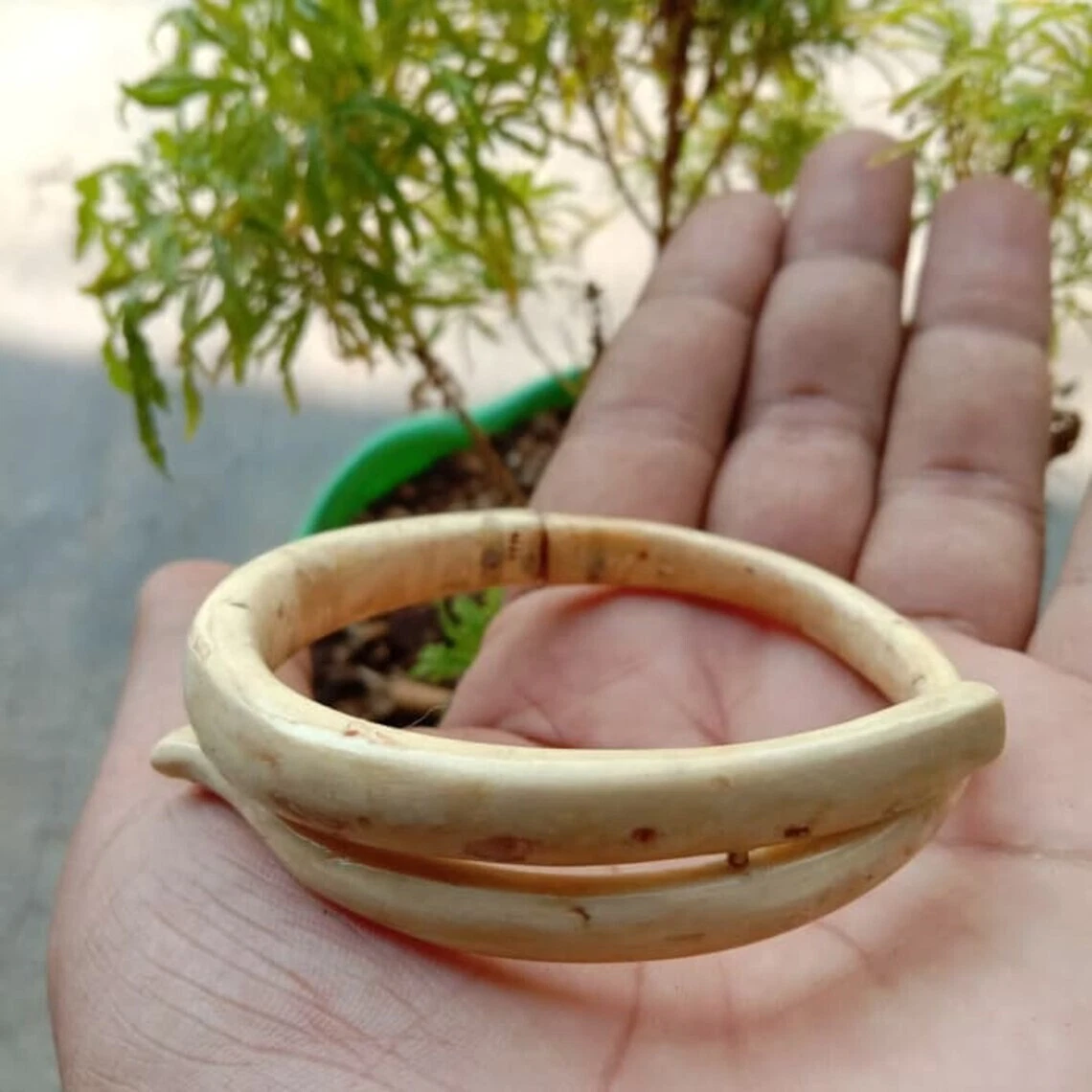Natural Ivory Bangle Akar Bahar Root Genuine Bracelet Handcraft eBay