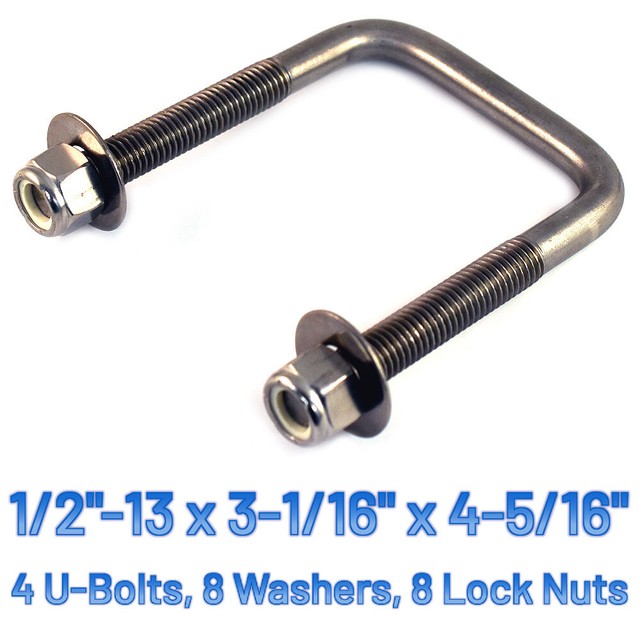 4 Boat Trailer Stainless Steel Square UBolts 1/2"13 x 31/16" x 45/