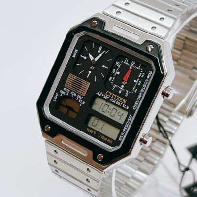 シチズン アナデジテンプ JG2126-69E ほぼ未使用 Citizen JG2126-69E Record Label Ana-digi Thermo Sensor