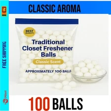 100 Balls Closet Freshener Balls 100 Pack – 200g Classic Scent – Wardrobe Use