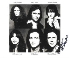 * DENNIS ELLIOTT * signed 8x10 photo * FOREIGNER BAND DRUMMER * COA * 3