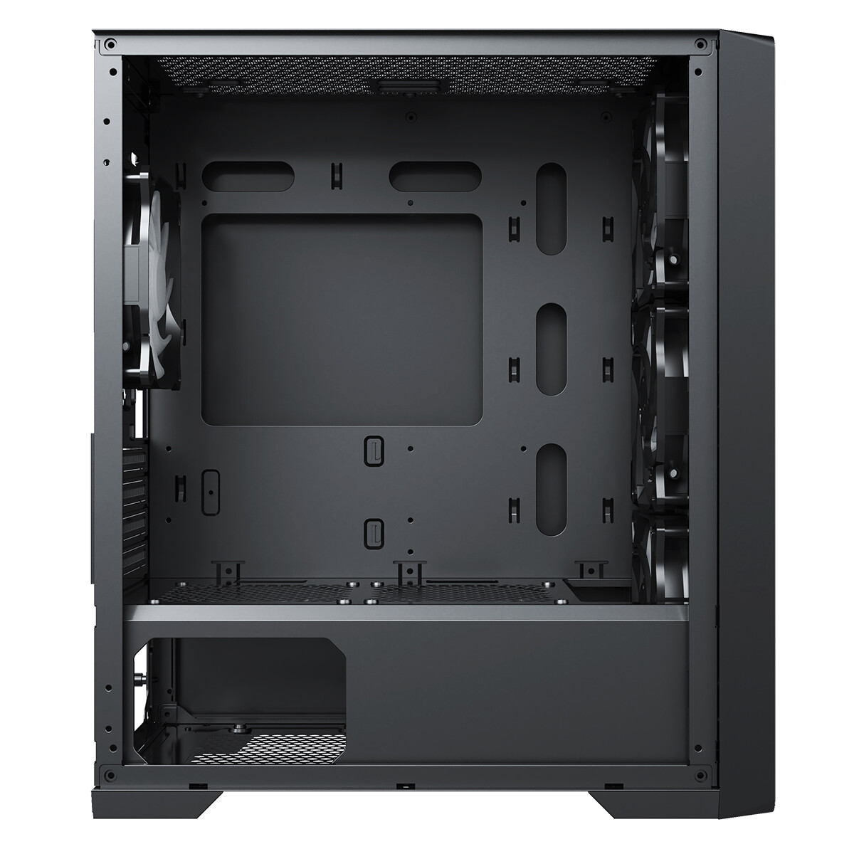 CiT Vento Case Black MicroATX Chassis w/ Tempered Glass 4x 120mm 