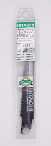 Hitachi 725344 6" 6TPI Carbide Tipped Fiber Cement Cutting Recip Saw Blade 2PK - Picture 2 of 6