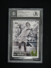 ROY EMERSON 2019 TOPPS INTERNATIONAL TENNIS HALL OF FAME #36 SIGNED BAS COA AUTO