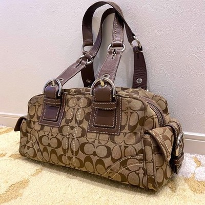 バッグ COACH shoulderbag soho Signature 10078 Coach Soho Signature Shoulder Bag 10078 Brown Canvas Leather