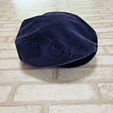 Vintage Newsboy Flat Cap Navy Blue Corduroy C...