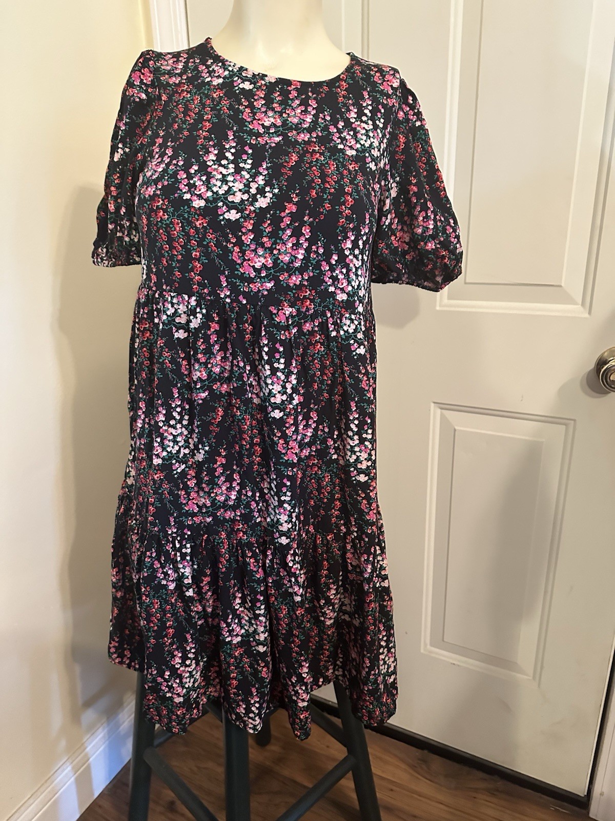 Crewcuts J.Crew Floral Tiered Dress  Short Puff Sleeves Girls Size 12 EUC