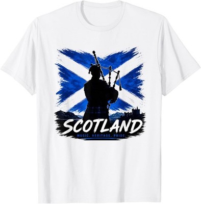 Scotland T-Shirt, Scotland Flag Map Graphic for Scottish Men T-Shirt
