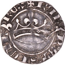 Coin, France, Robert d'Anjou, Sol Coronat, Avignon, VF+, Silver