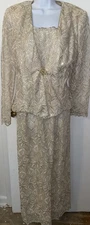 Vintage Aspeed Elegant Evening Dinner GOWN.GOLD. Size(LARGE )Dress, (2 Piece)