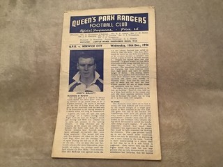 Queens Park Rangers QPR V Norwich City. 18th Dec 1946. F A Cup 2nd Round Replay