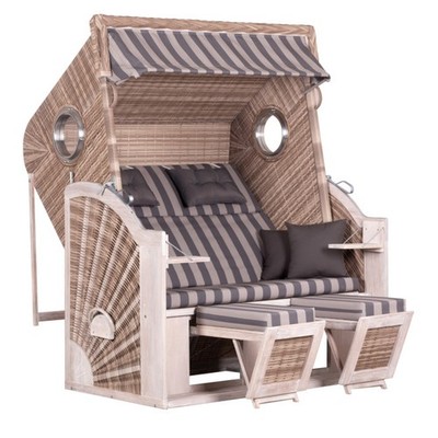 deVries Strandkorb PURE  CLIFF XXL SUN PE Des. 481 w.kubu 145 x 80 x 160 cm