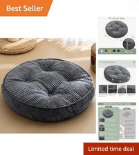 Elegant 22x22 Inch Floor Pillow Cushion for Meditation  Lounging - Dark Grey