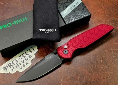 Pro-Tech Knives TR-3 Integrity Manual Red Relic DLC Black MagnaCut Blade