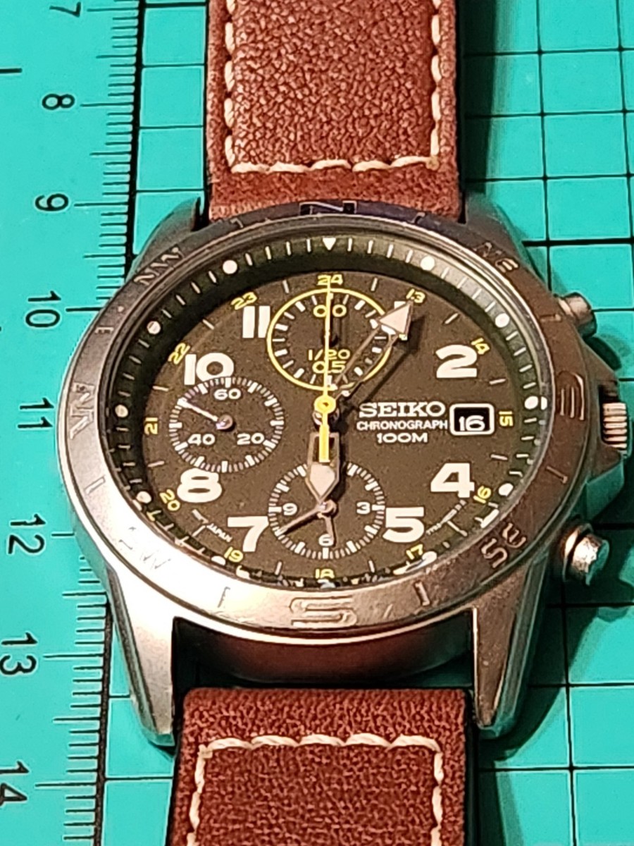 Seiko Men's Chronograph Army Green Watch - 7T92-0DX0 | eBay