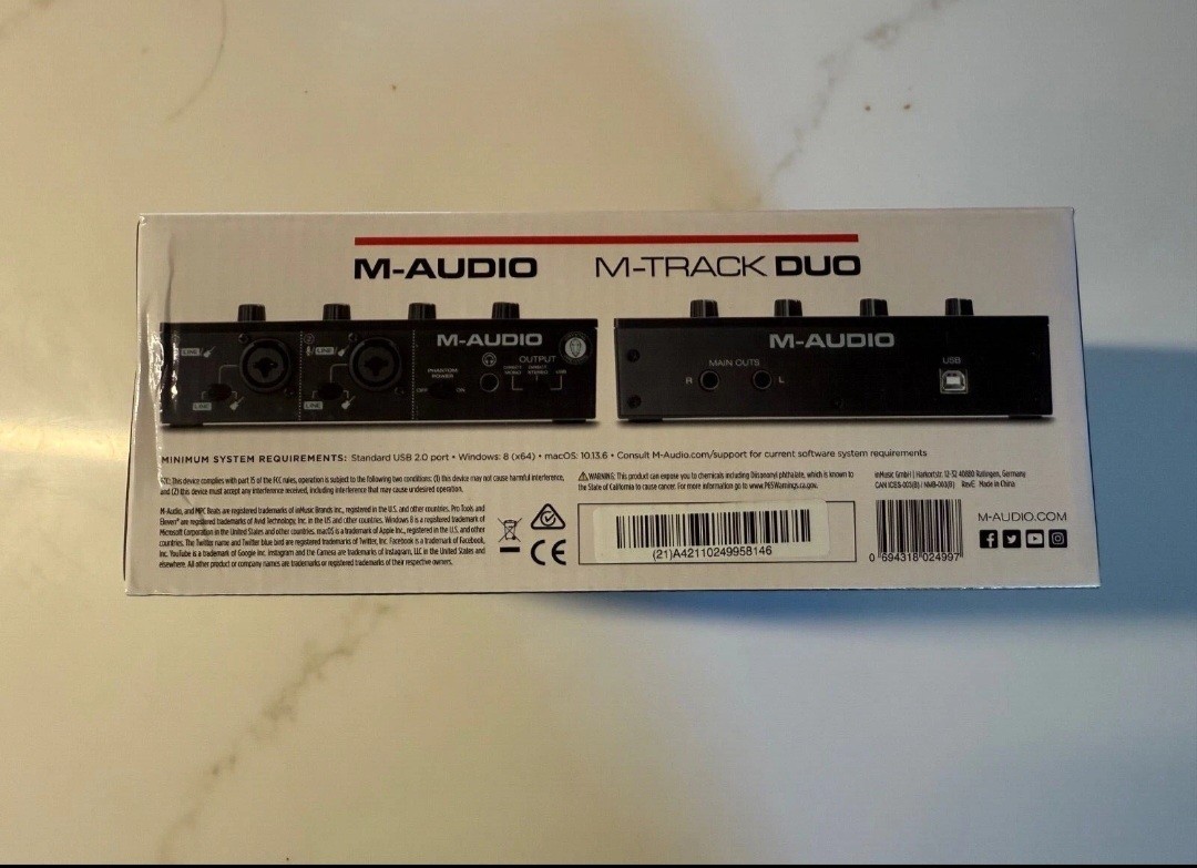 M-Audio M-Track Duo 2-Channel USB Interface for sale online