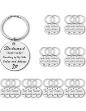 24 PCS Bridesmaid Gifts from Bride Wedding Appreciation Gifts Keyrings Silver