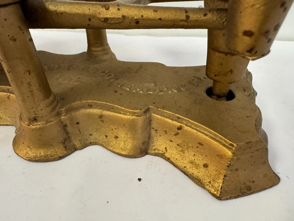 Bandejas de latón vintage HERRAJES DE LECTURA ESCALA DE HIERRO FUNDIDO 1-2 lb pesos Foto 4 de 4