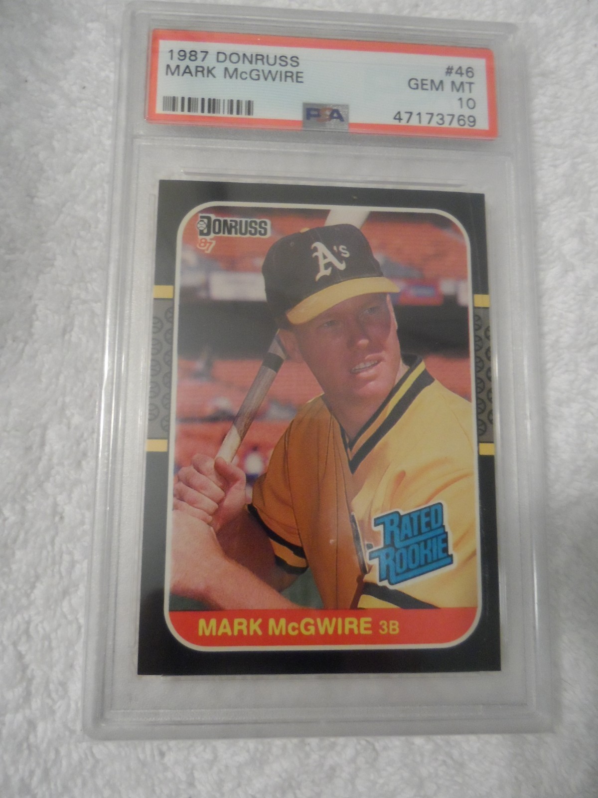 1987 Donruss #46 Mark McGwire Oakland A's RC Rookie PSA 10 GEM MT