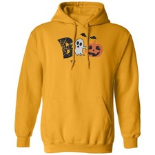 Boo Spiders Jack O Lantern Ghost Design - Halloween Unisex Hooded Sweatshirt