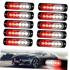 10pcs Led Emergency Strobe Light 6-led Ultra Slim Surface Mount Red White 10pcs Led Emergency Strobe Light 6-led Ultra Slim Surface Mount Red White