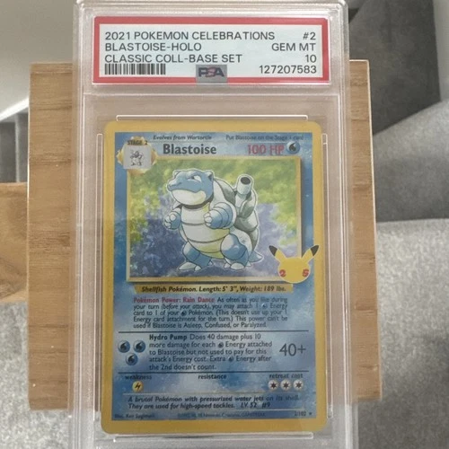 PSA 10 Blastoise 2/102 Pokemon Celebrations Classic Collection Holo Graded Card