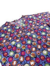 Dickies Purple Halloween Scrub Top Small Jack O Lantern Ghost Boo Candy Corn