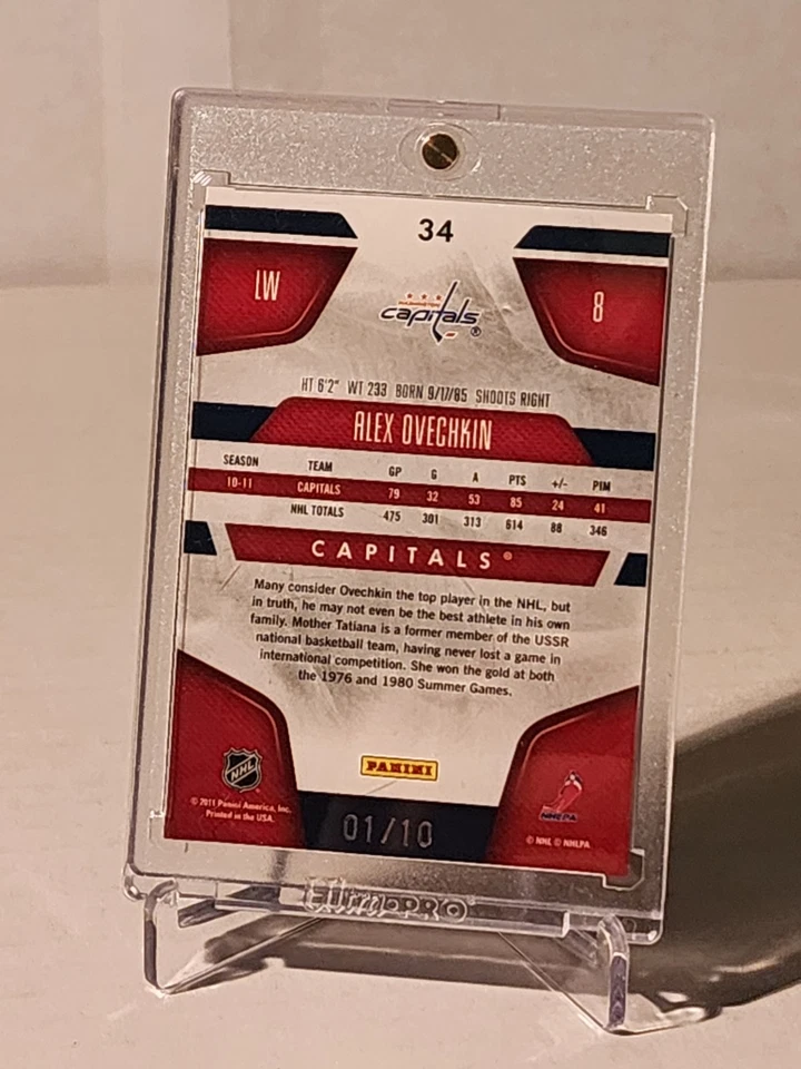 ¡¡Espejo púrpura Alex Ovechkin 2011-12 certificado Panini!! 1/10!! #34  Foto 3 de 4