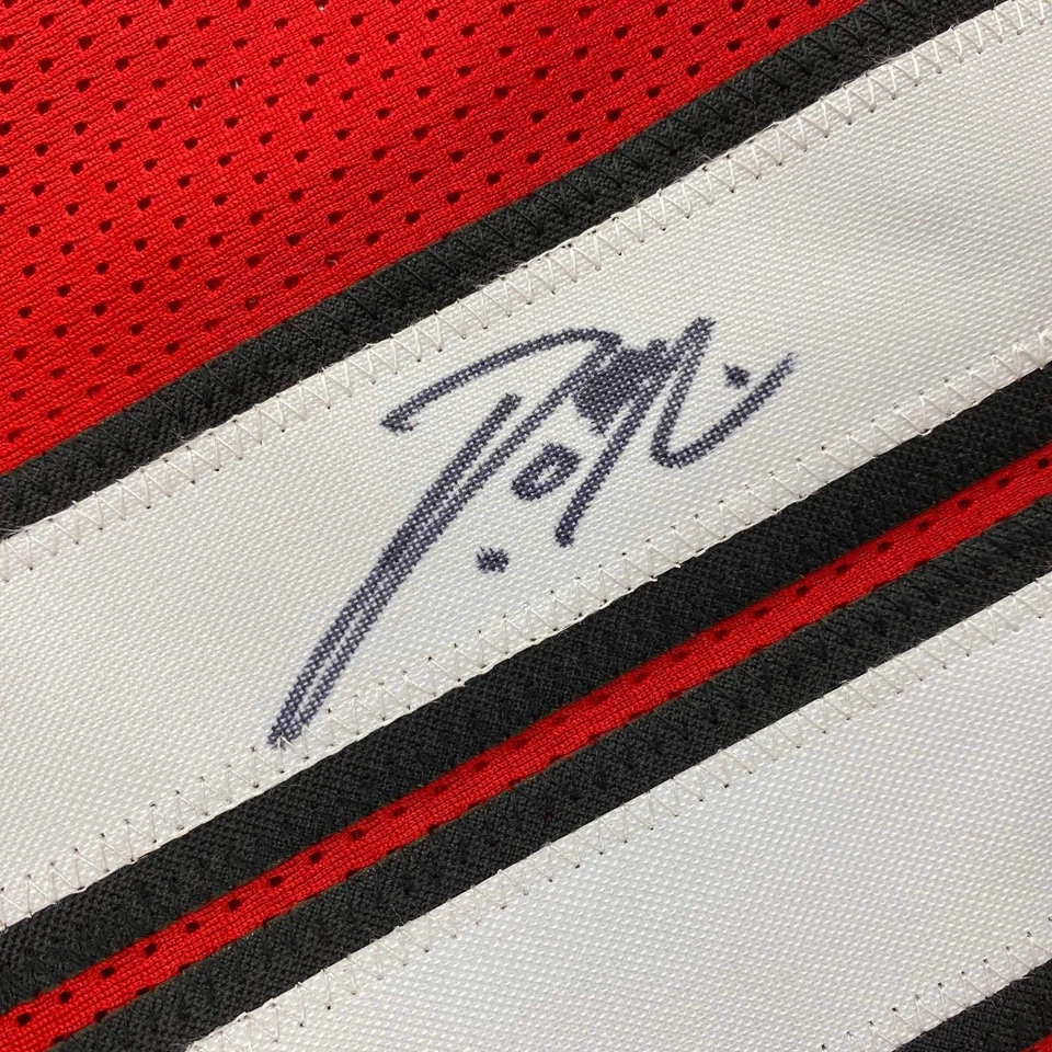 Autographed/Signed Damian Lillard Portland Red Basketball Jersey JSA COA - Image 3 of 4