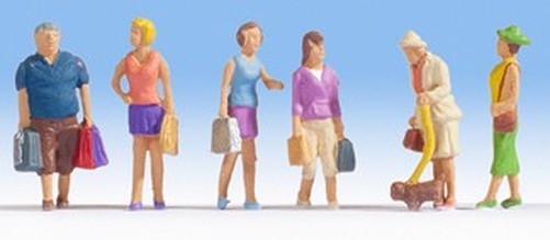 Noch 15518 HO Scale Shoppers pkg(6)
