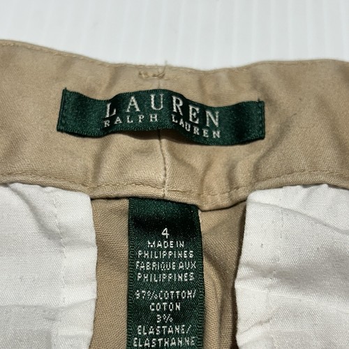 Pantalones cortos chinos Ralph Lauren para mujer color tostado liso talla 4 - Imagen 4 de 8