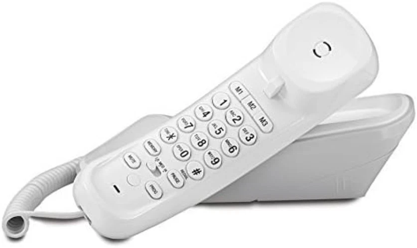 Classic White Trimline Corded Phone with 80 Caller ID Names & Volume Control - Image 4 of 4