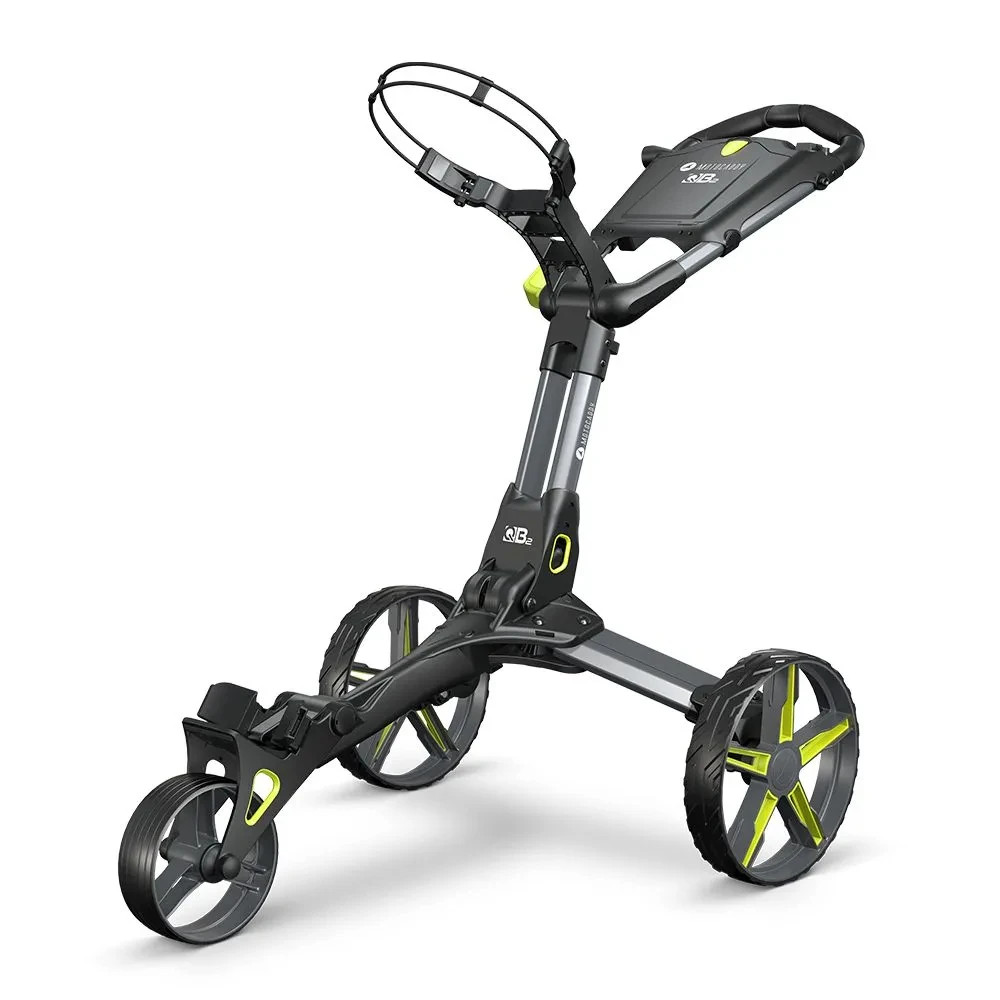MOTOCADDY QB2 COMPACT 3 WHEELED GOLF TROLLEY  BLACK /LIME