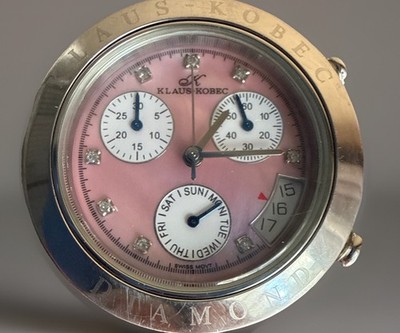 Klaus-Kobec Swiss Diamond Mother of Pearl Pink Face Ladies Watch KKB1918