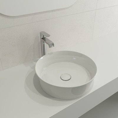 Sottile Round Vessel Fireclay 15 in. in White