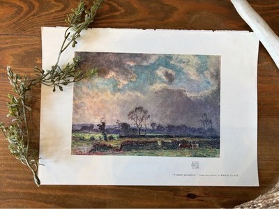 The Studio Emile Claus  Temps Nuageux  Landscape Art Print Cows Unframed