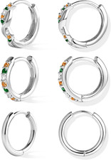 Gold Huggie Hoop Earrings Set for Women, Dainty Small Sterling Silver Earring St