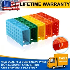 5 Pcs Test Tube Holder Lab Stand Rack 4 Way Plastic Lab Tube Racks Colorful US